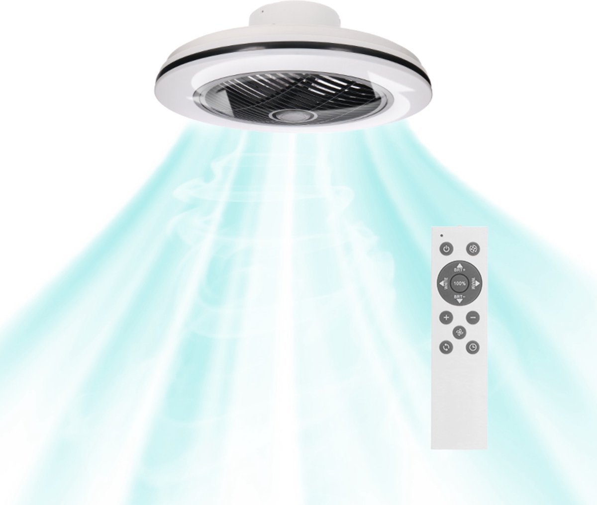 Evolar EVO-CF52SN - Plafondventilator - Dimbare LED-verlichting - Nikkel Grijs | Evolar